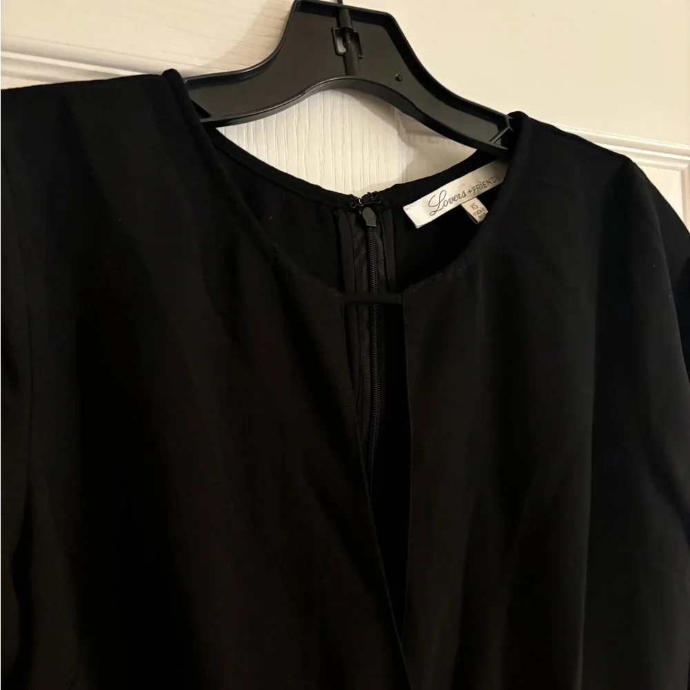 LOVERS + FRIENDS Long Sleeve Black Romper with Gold Brocade Details Size XS - Picture 4 of 13